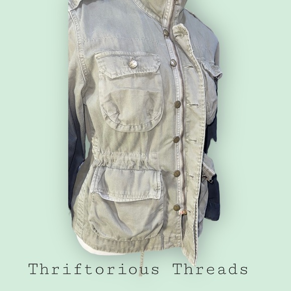 Current/Elliott The Lone Soldier Jacket w/ Ombre Coated Sleeves - Picture 10 of 14